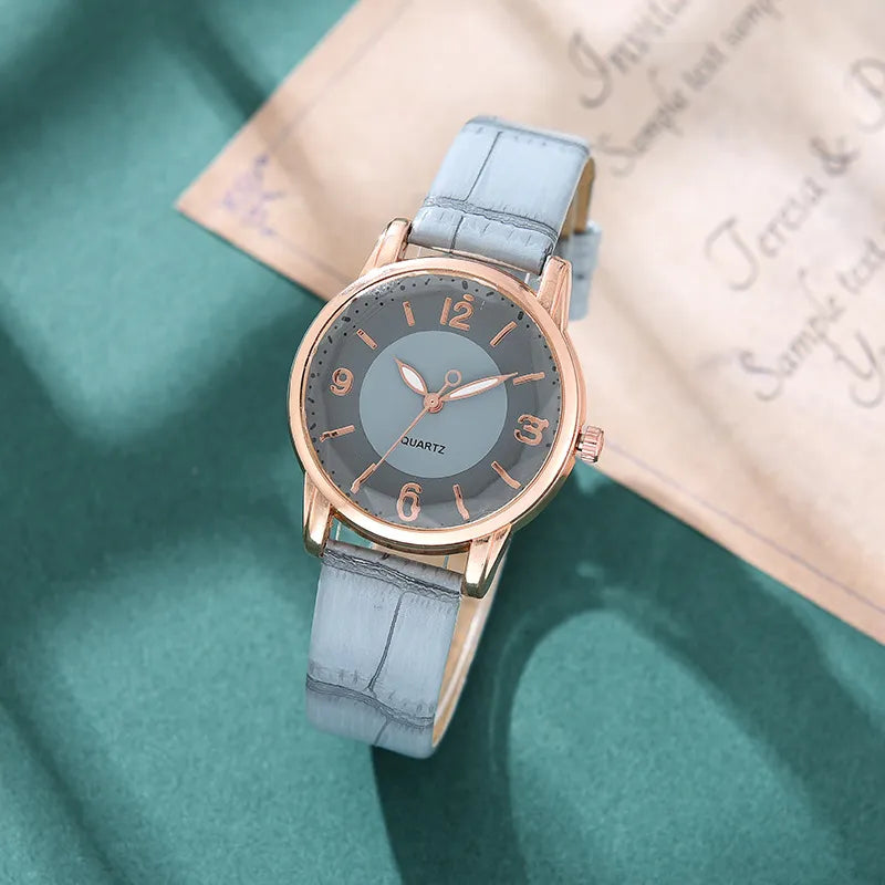Relógio feminino quartzo clássico com pulseira em couro
