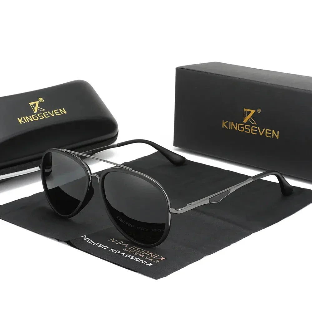 Óculos de sol masculino kingseven classic com lente polarizada 